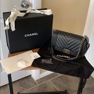 SOLD ~ Chanel Boy Chevron Calfskin/Ruthenium